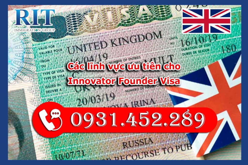 Các lĩnh vực ưu tiên cho Innovator Founder Visa