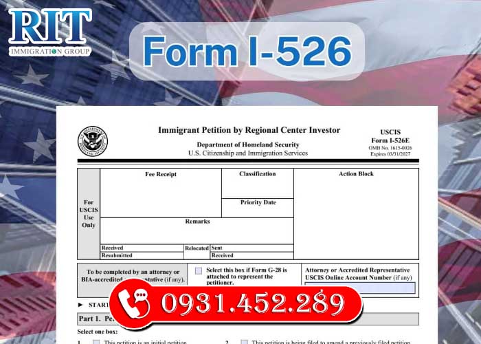 Đơn I-526E: Lời cam kết đầu tư ban đầu